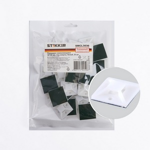 Изображение товара Площадка для хомутов самоклеящаяся 30х30 мм белая 25 шт. Stekker 32936