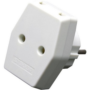 Изображение товара Разветвитель на 3 гнезда без заземления (белый) Stekker 39006