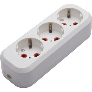 Изображение товара Розеточный блок 3-х местный с заземлением Stekker Бруна 39011