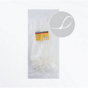 Изображение товара Хомут нейлоновый многоразовый 8x250 мм 100 шт. (белый) Stekker 39083