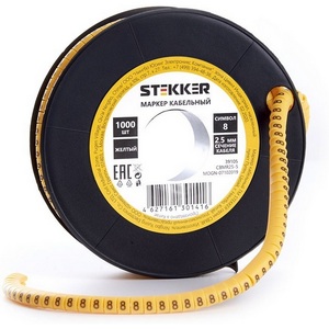 Изображение товара Кабель-маркер 8" для провода сеч. 4мм2 1000 шт. Stekker 39105"