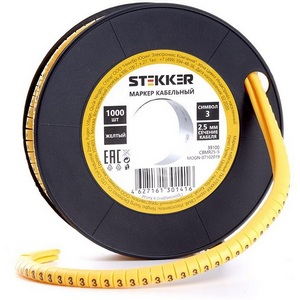 Изображение товара Кабель-маркер 3" для провода сеч. 6мм2 500 шт. Stekker 39113"