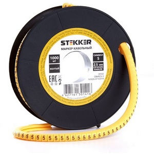 Изображение товара Кабель-маркер 5" для провода сеч. 6мм2 500 шт. Stekker 39115"