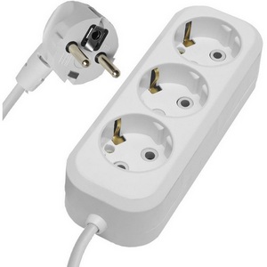 Изображение товара Удлинитель 3-х местный 2 метра с заземлением Stekker Home 39213