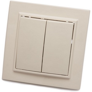 Изображение товара Выключатель встраиваемый двухклавишный (слоновая кость) Stekker Эрна 39231