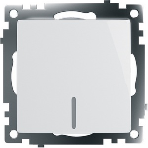 Изображение товара Выключатель встраиваемый одноклавишный с подсветкой (белый) Stekker Катрин 39299