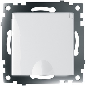 Изображение товара Розетка встраиваемая с заземлением защитной крышкой и шторками (белый) Stekker Катрин 39302