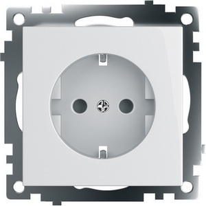 Изображение товара Розетка встраиваемая с заземлением и шторками (белый) Stekker Катрин 39304