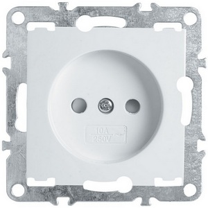 Изображение товара Розетка встраиваемая без заземления со шторками (белый) Stekker Эрна 39316