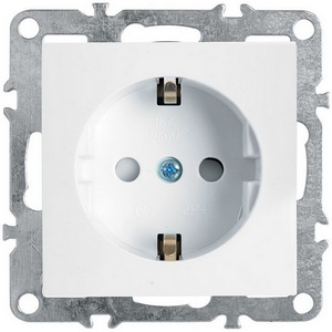 Изображение товара Розетка встраиваемая с заземлением и шторками (белый) Stekker Эрна 39317