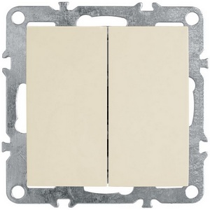 Изображение товара Выключатель встраиваемый двухклавишный (слоновая кость) Stekker Эрна 39323
