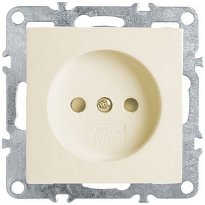 Изображение товара Розетка встраиваемая без заземления со шторками (слоновая кость) Stekker Эрна 39327