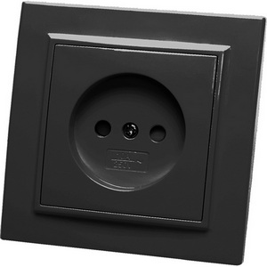 Изображение товара Розетка встраиваемая без заземления (черный) Stekker Эрна 39477