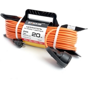 Изображение товара Удлинитель одноместный без заземления 20 метров на рамке IP54 Stekker Home 39491