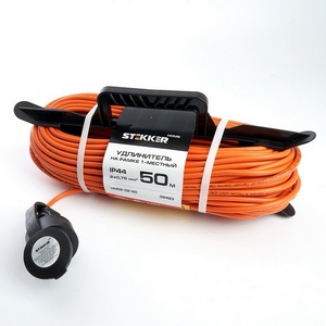 Изображение товара Удлинитель одноместный без заземления 50 метров на рамке Stekker Home 39493