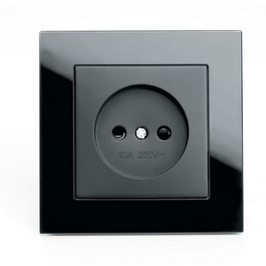 Изображение товара Розетка встраиваемая без заземления со шторками (черный) Stekker Катрин 39512