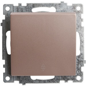 Изображение товара Переключатель встраиваемый одноклавишный (шампань) Stekker Катрин 39590