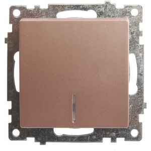 Изображение товара Выключатель встраиваемый одноклавишный с подсветкой (шампань) Stekker Катрин 39591