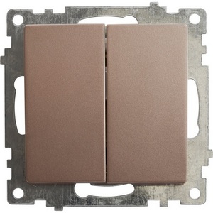 Изображение товара Выключатель встраиваемый двухклавишный (шампань) Stekker Катрин 39592