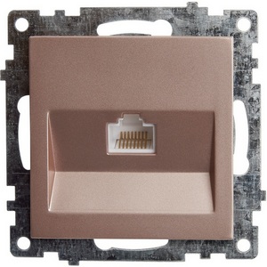 Изображение товара Розетка встраиваемая Ethernet RJ-45 (шампань) Stekker Катрин 39599