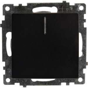 Изображение товара Выключатель встраиваемый одноклавишный с подсветкой (черный) Stekker Катрин 39605