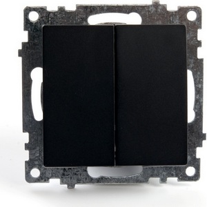 Изображение товара Выключатель встраиваемый двухклавишный (черный) Stekker Катрин 39606