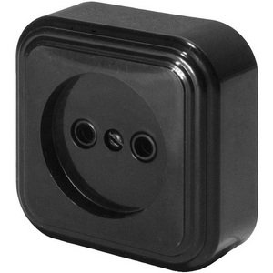 Изображение товара Розетка накладная с заземлением (черный) Stekker Брест 39688