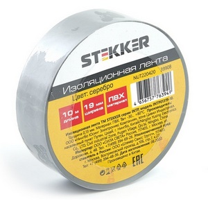 Изображение товара Изолента 013х19мм 10м серебро Stekker 39908