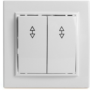 Изображение товара Переключатель встраиваемый двухклавишный (белый) Stekker Эрна 39919