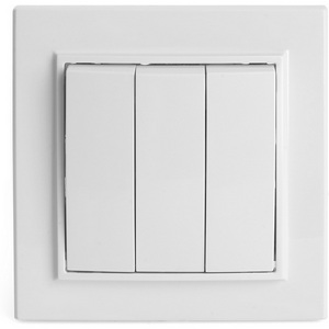Изображение товара Выключатель встраиваемый трехклавишный (белый) Stekker Эрна 39922