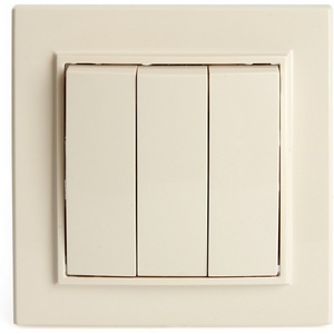 Изображение товара Выключатель встраиваемый трехклавишный (слоновая кость) Stekker Эрна 39923