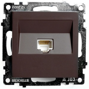 Изображение товара Розетка встраиваемая Ethernet RJ-45 (коричневый) Stekker Катрин 49023