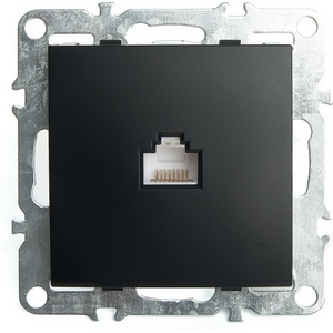 Изображение товара Розетка встраиваемая Ethernet RJ-45 (черный) Stekker Эрна 49151