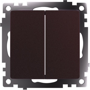 Изображение товара Переключатель встраиваемый двухклавишный (коричневый) Stekker Катрин 49170