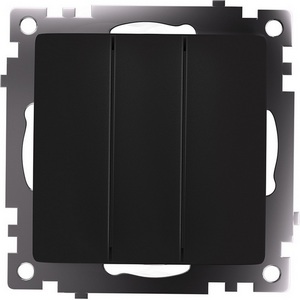 Изображение товара Выключатель встраиваемый трехклавишный (черный) Stekker Катрин 49172