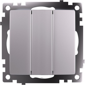 Изображение товара Выключатель встраиваемый трехклавишный (серебро) Stekker Катрин 49173