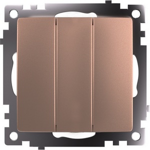 Изображение товара Выключатель встраиваемый трехклавишный (шампань) Stekker Катрин 49174