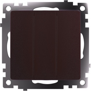 Изображение товара Выключатель встраиваемый трехклавишный (коричневый) Stekker Катрин 49175
