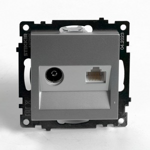 Изображение товара ТВ-розетка встраиваемая (черный) Stekker Катрин 49183