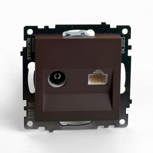 Изображение товара ТВ-розетка встраиваемая (коричневый) Stekker Катрин 49185