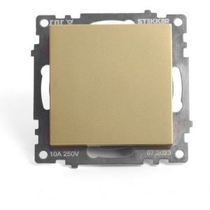 Изображение товара Переключатель встраиваемый одноклавишный (золото) Stekker Катрин 49214