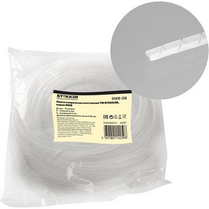 Изображение товара Лента спиральная монтажная диаметр пучка 6-60 мм 10 метров (белый) Stekker 49281