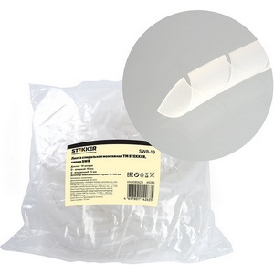 Изображение товара Лента спиральная монтажная диаметр пучка 15-100 мм 10 метров (белый) Stekker 49285