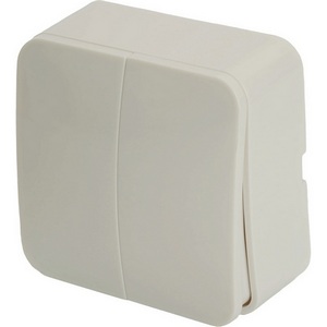 Изображение товара Выключатель накладной двухклавишный (белый) Stekker София 49289