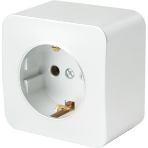 Изображение товара Розетка накладная с заземлением (белый) Stekker София 49302
