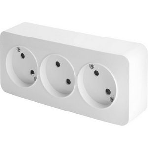 Изображение товара Розетка накладная тройная без заземления (белый) Stekker София 49305