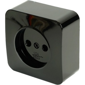 Изображение товара Розетка накладная без заземления (черный) Stekker София 49313