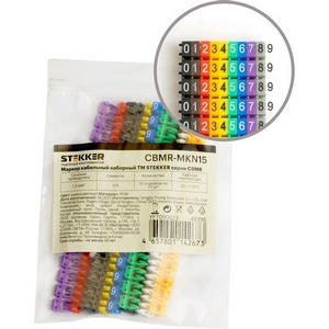 Изображение товара Маркер кабельный наборный 0-9" 1,5 мм2 10 отрез. по 15 шт. Stekker 49396"