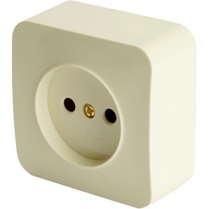 Изображение товара Розетка накладная без заземления (слоновая кость) Stekker София 49484