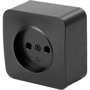 Изображение товара Розетка накладная без заземления (черный матовый) Stekker София 49485